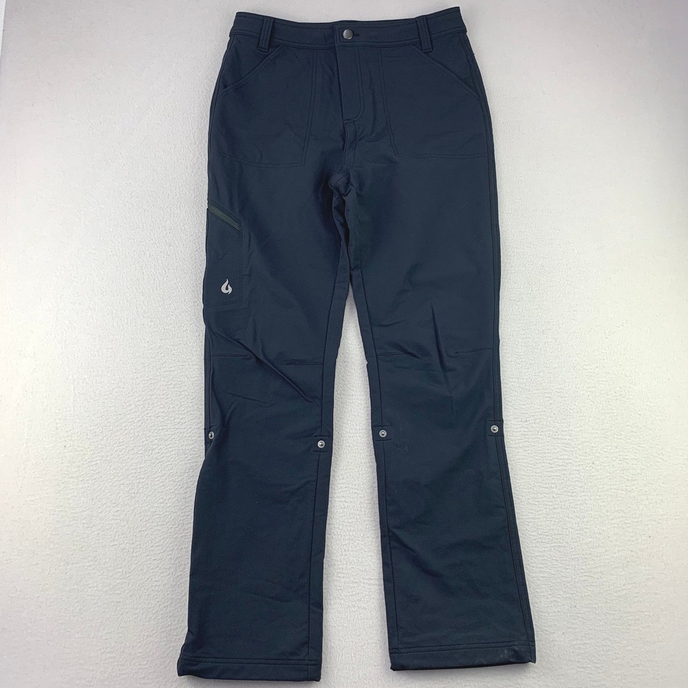 Gnara Go-There Pants Women 8 Navy Blue Hiking Outdoor Roll-Up Hem UtilityTravel